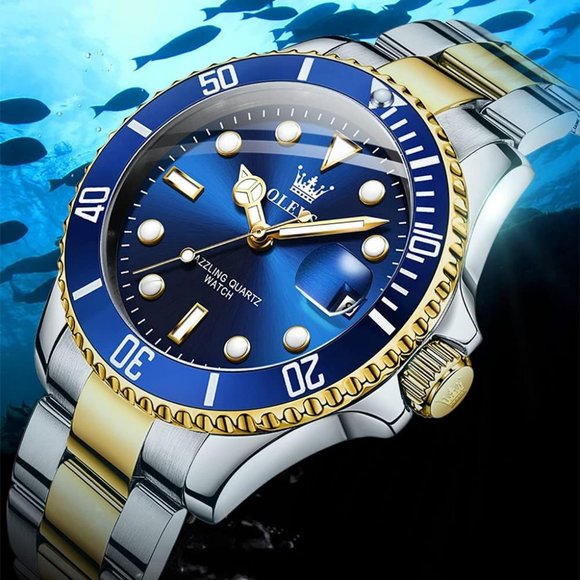 OLEVS Watch for Men Diamond Business Dress Analog Quartz  OLEVS Watches for Men with Date Luxur Waterproof Stainless Steel Whristwatch